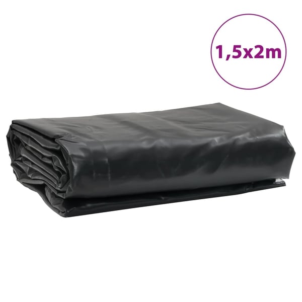 vidaXL presenning 1,5x2 m 600 g/m² sort