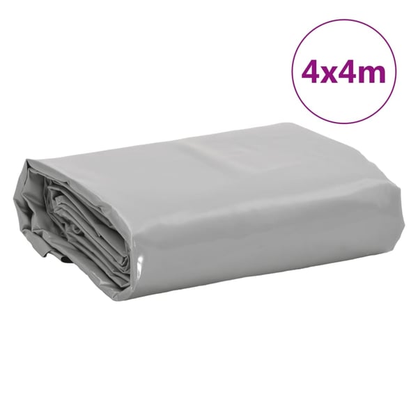 vidaXL presenning 4x4 m 650 g/m² grå