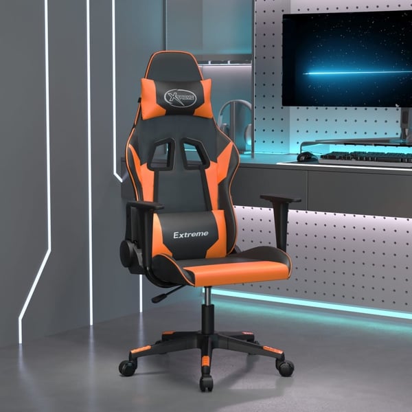 vidaXL Gamingstol svart och orange konstläder