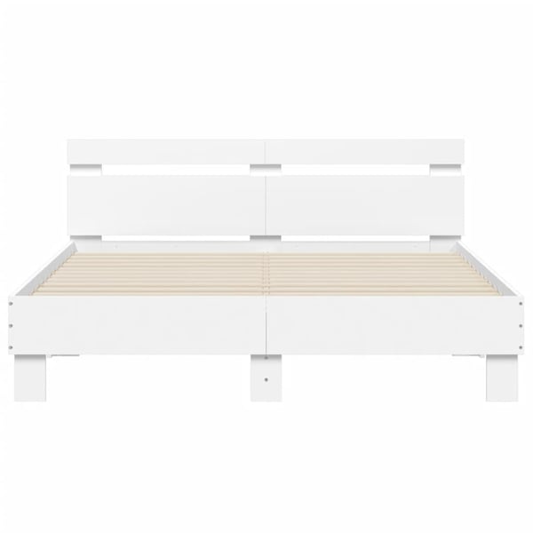 vidaXL Sengeramme med hodegavl hvit 140x200 cm konstruert tre