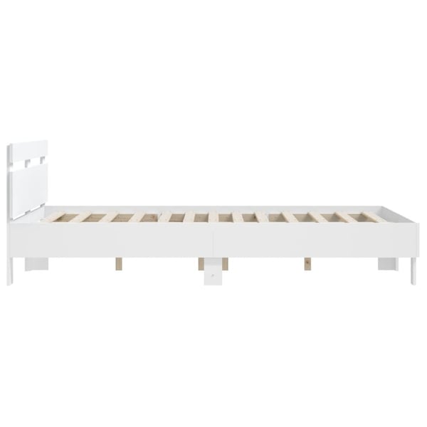 vidaXL Sengeramme med hodegavl hvit 140x200 cm konstruert tre