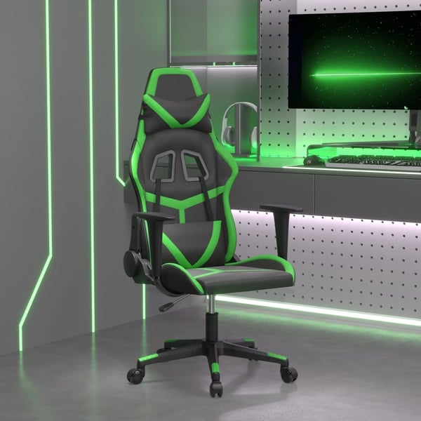 vidaXL gamingstol m. massagefunktion kunstlæder sort og grøn