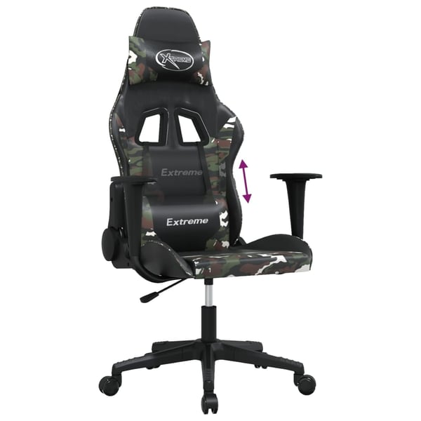 vidaXL gamingstol kunstlæder sort og camouflage