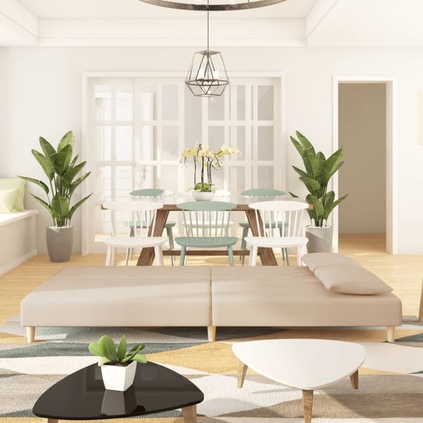 vidaXL 2-personers sovesofa med 2 puder stof cremefarvet