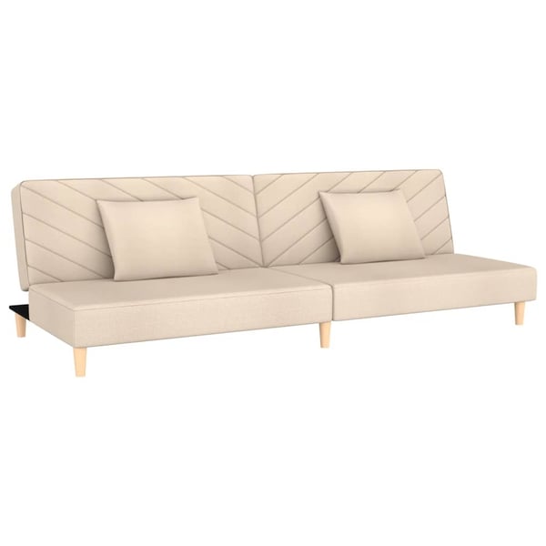 vidaXL 2-personers sovesofa med 2 puder stof cremefarvet