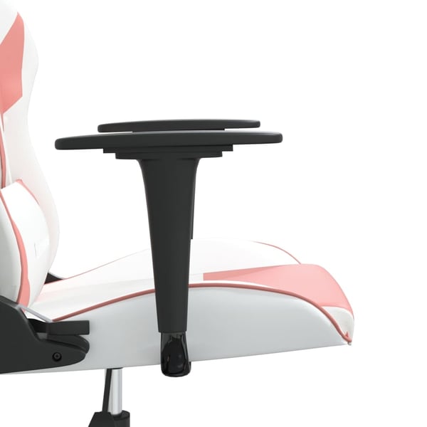 vidaXL gamingstol kunstlæder hvid og lyserød