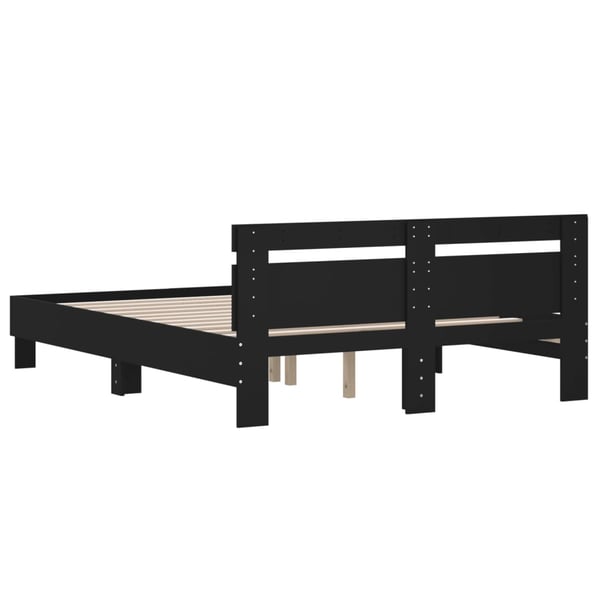 vidaXL Sengeramme med hodegavl svart 140x200 cm konstruert tre