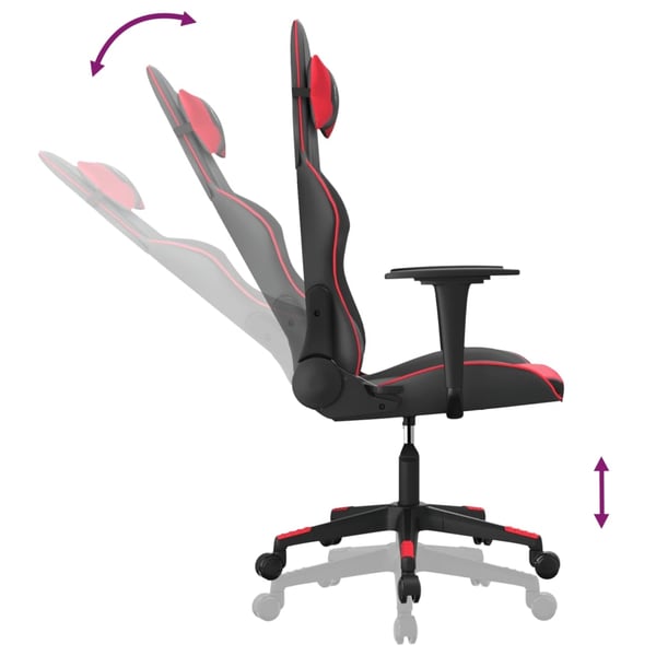 vidaXL gamingstol m. massagefunktion kunstlæder sort og rød