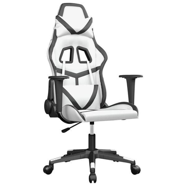 vidaXL gamingstol kunstlæder hvid og sort