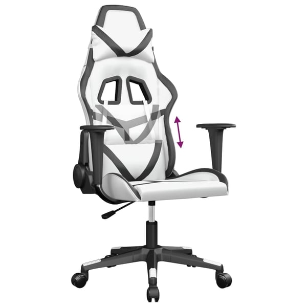 vidaXL gamingstol kunstlæder hvid og sort