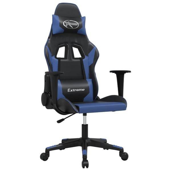 vidaXL gamingstol kunstlæder sort og blå