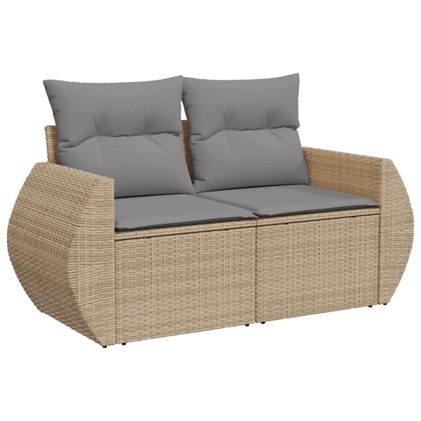 vidaXL sofasæt til haven 11 dele med hynder polyrattan beige