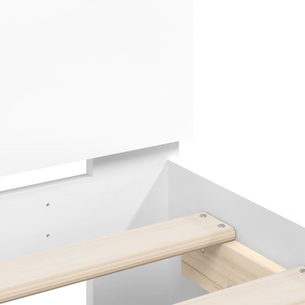 vidaXL Sengeramme med hodegavl hvit 150x200 cm konstruert tre