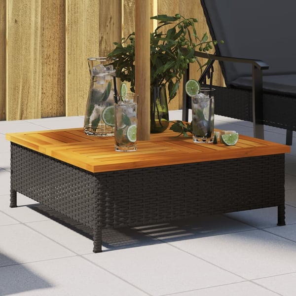 vidaXL Parasollfotdeksel svart 70x70x25 cm polyrotting og akasie