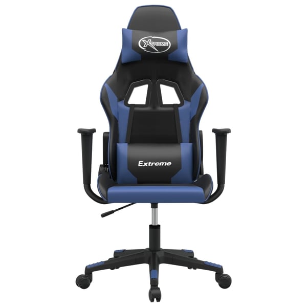 vidaXL gamingstol m. massagefunktion kunstlæder sort og blå