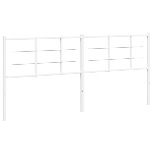 vidaXL Utskiftbar sengegavl i metall hvit 200 cm