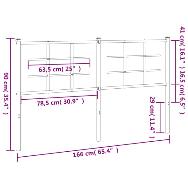vidaXL Utskiftbar sengegavl i metall hvit 160 cm