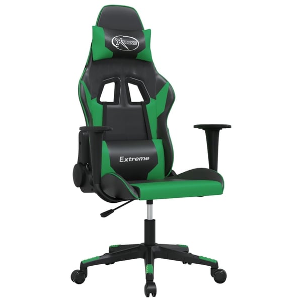 vidaXL gamingstol m. massagefunktion kunstlæder sort og grøn