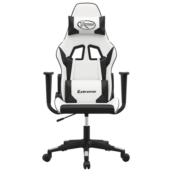 vidaXL gamingstol m. massagefunktion kunstlæder hvid og sort