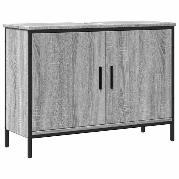 vidaXL underskab til vask 80x30x60 cm konstrueret træ grå sonoma-eg