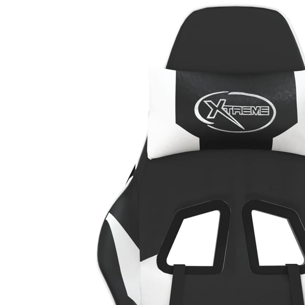 vidaXL gamingstol med massagefunktion kunstlæder sort og hvid