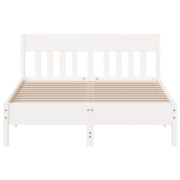 vidaXL Sengeramme uten madrass hvit 135x190 cm heltre furu