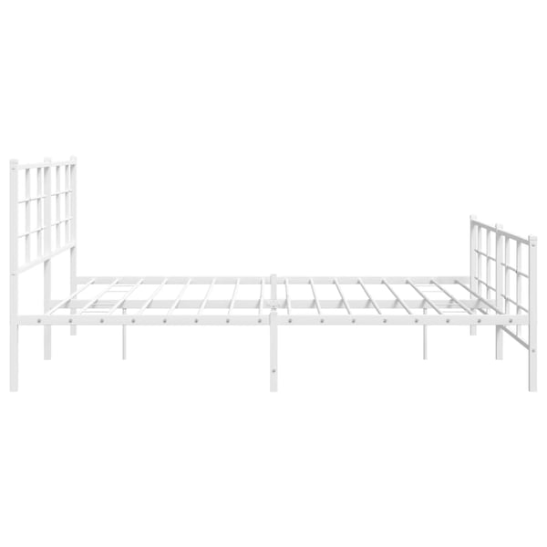 vidaXL Sengeramme i metall med hode- og fotgavl hvit 183x213 cm