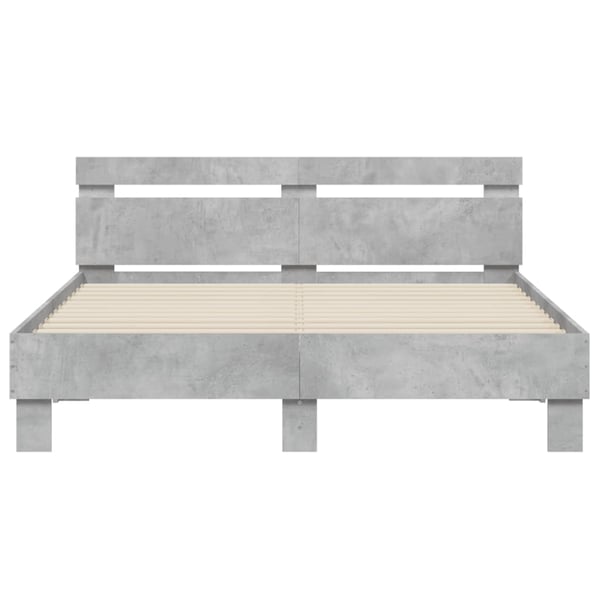 vidaXL Sengeramme med hodegavl betonggrå 150x200 cm konstruert tre
