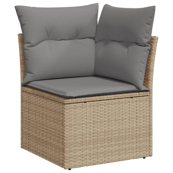 vidaXL sofasæt til haven 7 dele med hynder polyrattan beige