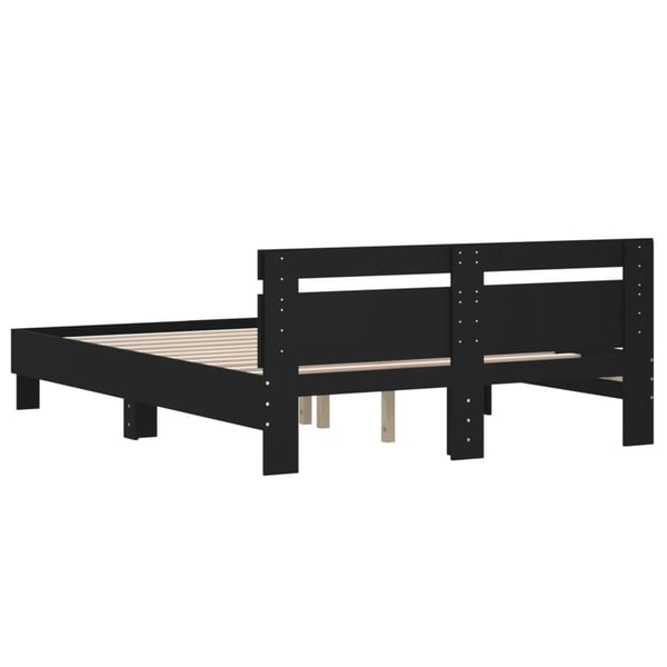 vidaXL Sengeramme med hodegavl svart 150x200 cm konstruert tre