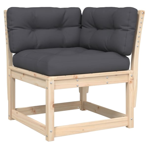vidaXL sofasæt til haven 6 dele med hynder massivt fyrretræ