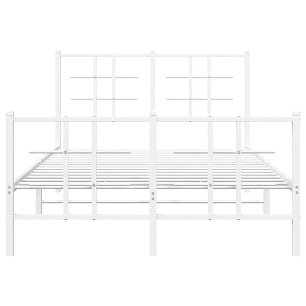 vidaXL Sengeramme i metall med hode- og fotgavl hvit 120x200 cm
