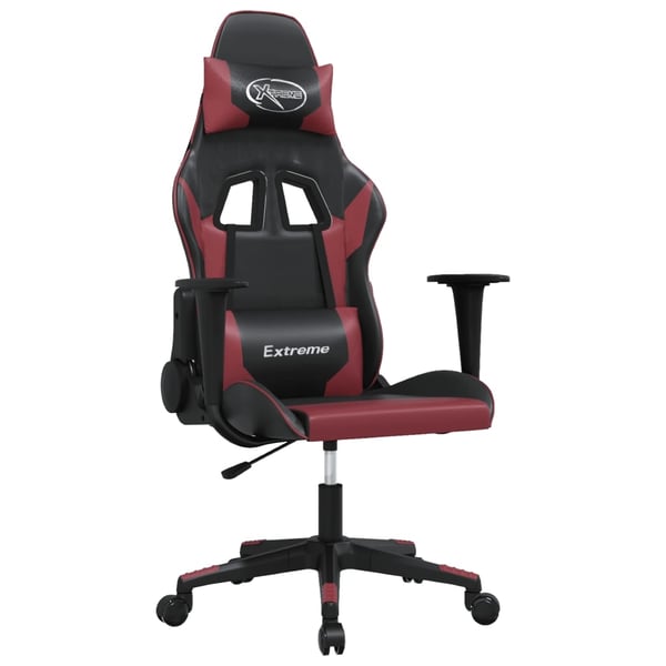 vidaXL gamingstol m. massagefunktion kunstlæder sort og vinrød