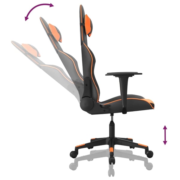 vidaXL gamingstol m. massagefunktion kunstlæder sort og orange