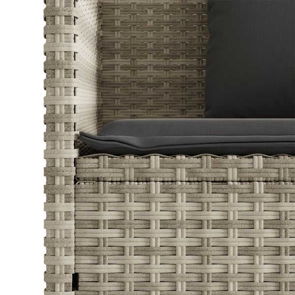 vidaXL havebænk med hynder polyrattan lysegrå