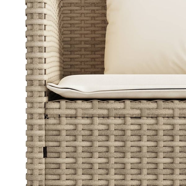 vidaXL havebænk med hynder polyrattan beige