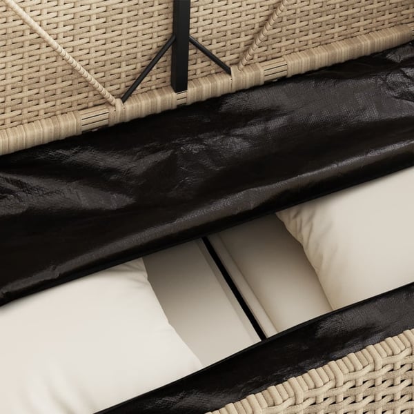 vidaXL havebænk med hynder polyrattan beige