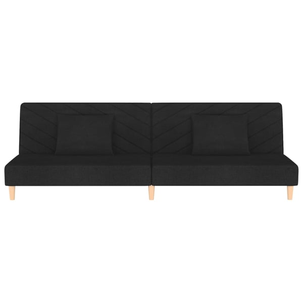vidaXL 2-personers sovesofa med 2 puder stof sort