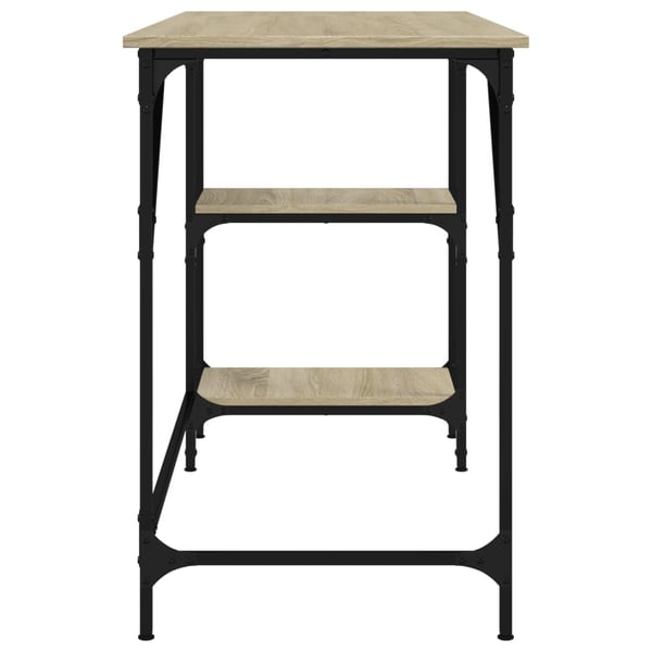 vidaXL Skrivebord sonoma eik 120x50x75 cm metall og konstruert tre