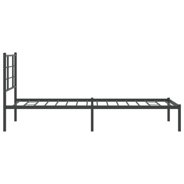 vidaXL Sengeramme i metall med hodegavl svart 90x190 cm