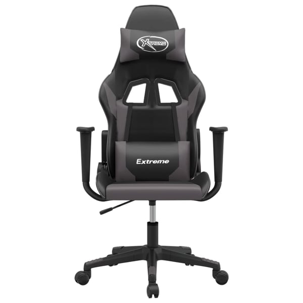 vidaXL gamingstol m. massagefunktion kunstlæder sort og grå