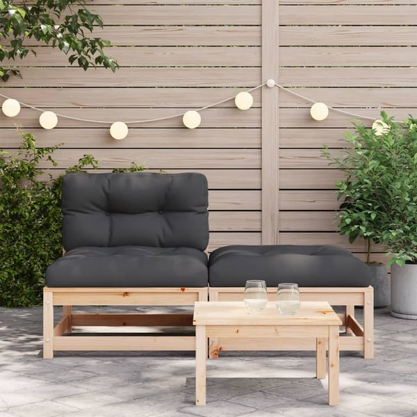 vidaXL sofa med hynder og fodskammel uden armlæn