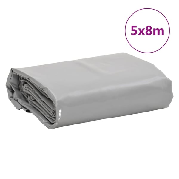 vidaXL presenning 5x8 m 650 g/m² grå