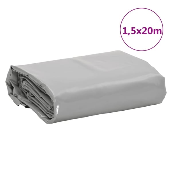 vidaXL presenning 1,5x20 m 650 g/m² grå