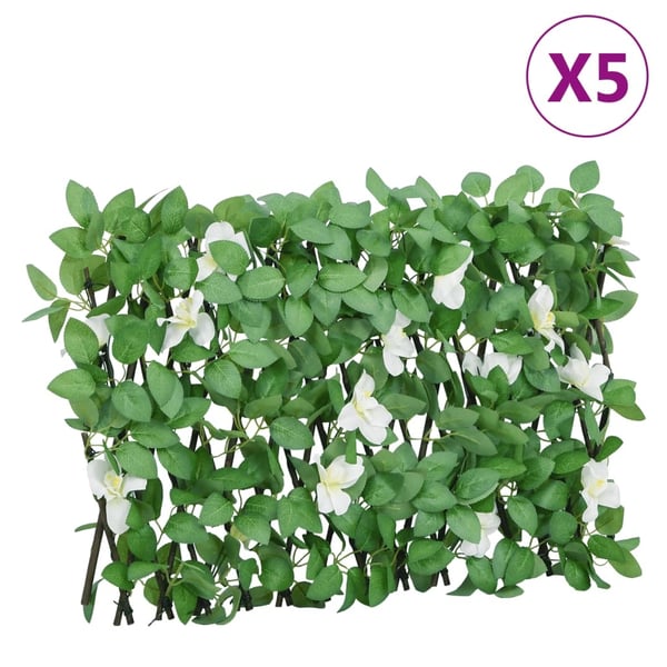vidaXL Utvidbart espalier med kunstig eføy grønn 5 stk 180x30 cm
