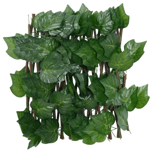 vidaXL espalier med kunstige vinblade 180x20 cm udvidelig grøn