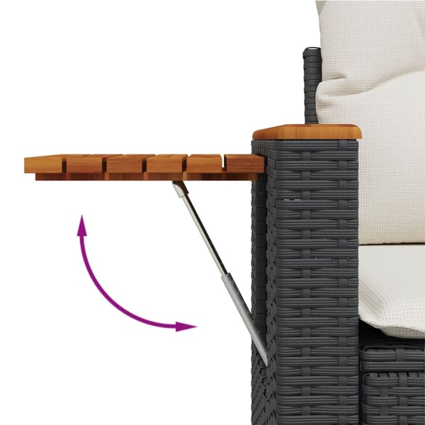 vidaXL sofasæt til haven 4 dele med hynder polyrattan sort