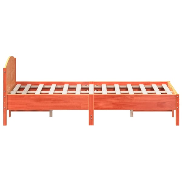 vidaXL Sengeramme uten madrass voksbrun 160x200 cm heltre furu