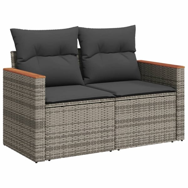 vidaXL sofasæt til haven 12 dele med hynder polyrattan grå