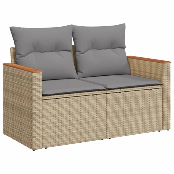 vidaXL sofasæt til haven 4 dele med hynder polyrattan beige